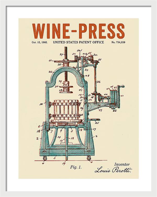 Wine Press Retro Patent Us734939a