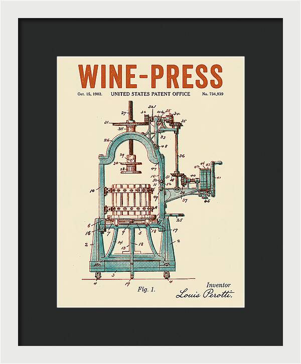 Wine Press Retro Patent Us734939a