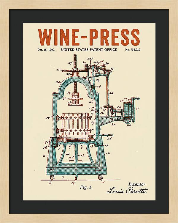 Wine Press Retro Patent Us734939a