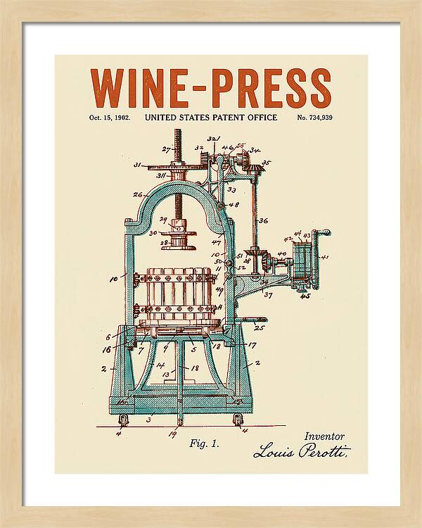 Wine Press Retro Patent Us734939a