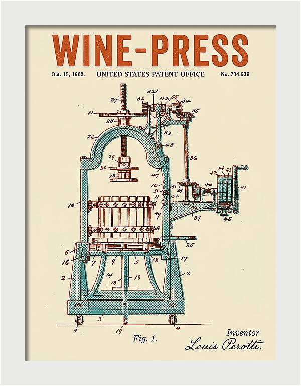 Wine Press Retro Patent Us734939a