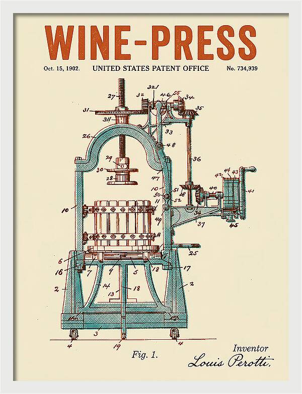 Wine Press Retro Patent Us734939a