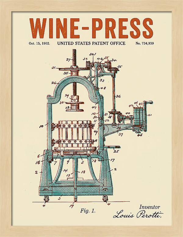 Wine Press Retro Patent Us734939a