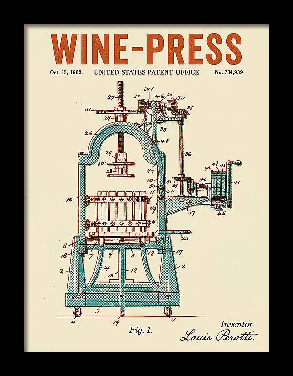 Wine Press Retro Patent Us734939a