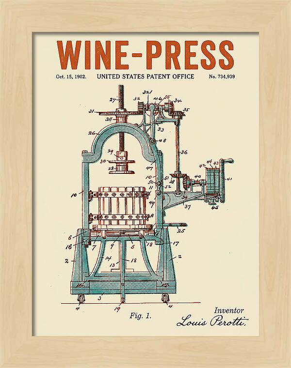 Wine Press Retro Patent Us734939a