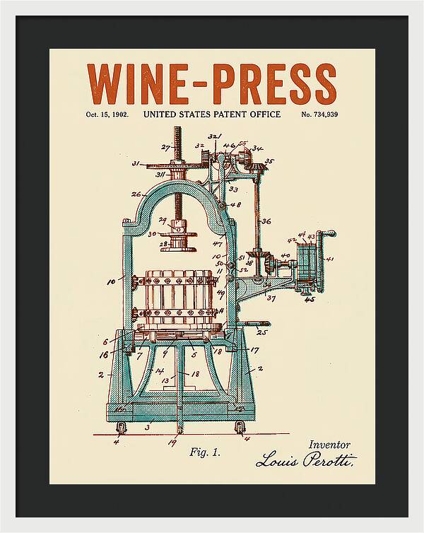 Wine Press Retro Patent Us734939a