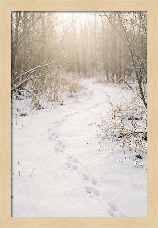 Winter Animal Tracks In Snow