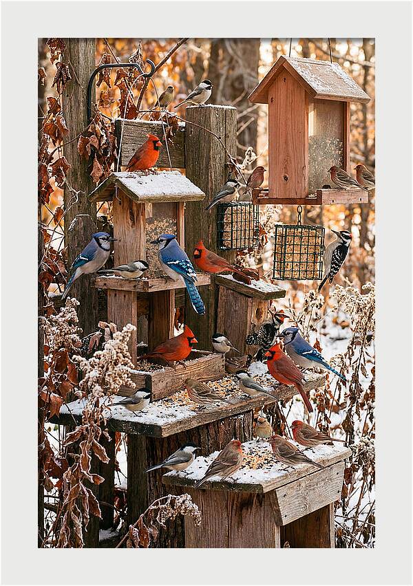Winter Bird Feeding Station