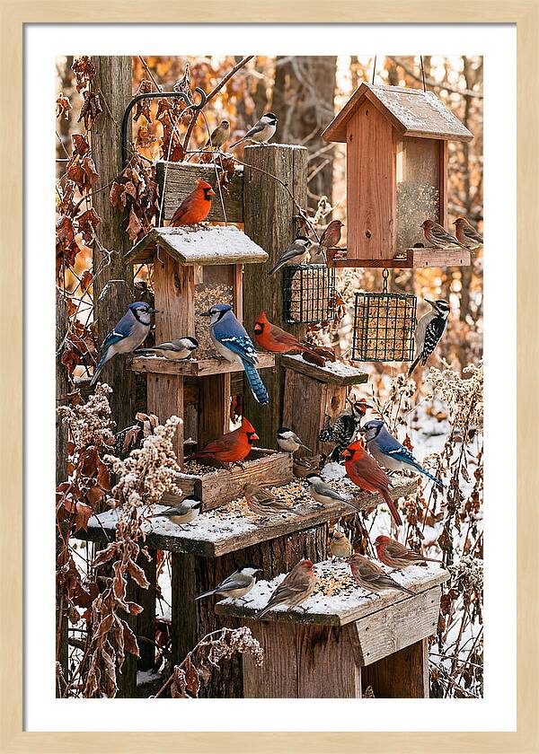 Winter Bird Feeding Station