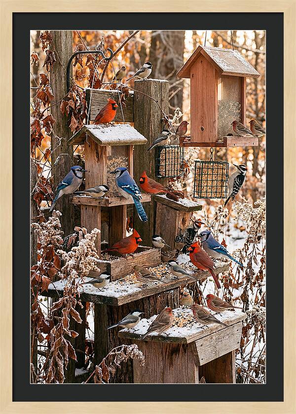Winter Bird Feeding Station