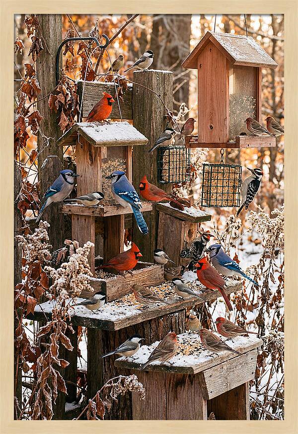 Winter Bird Feeding Station