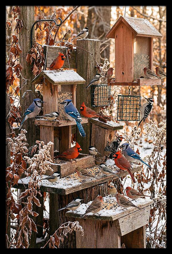 Winter Bird Feeding Station
