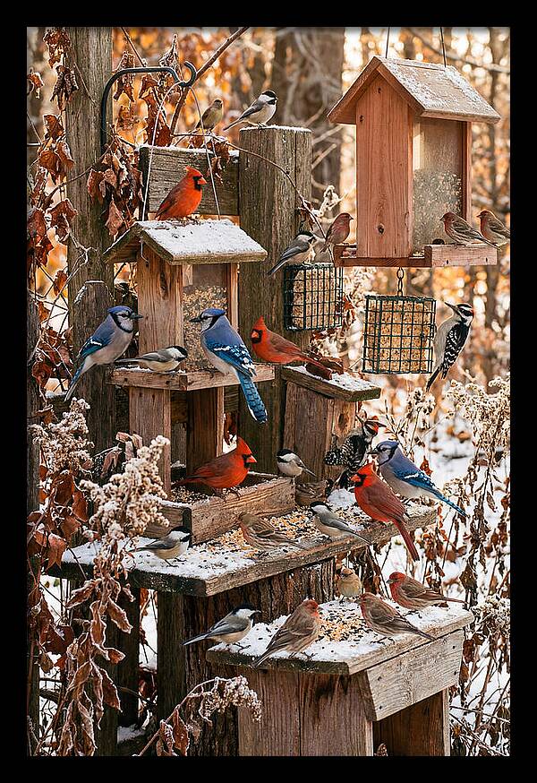Winter Bird Feeding Station
