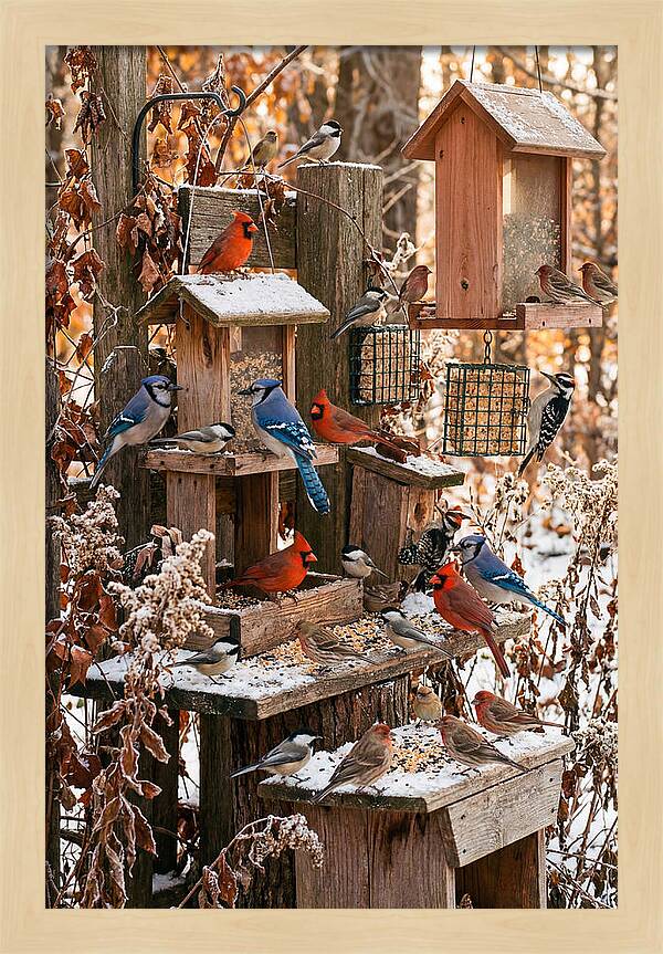 Winter Bird Feeding Station