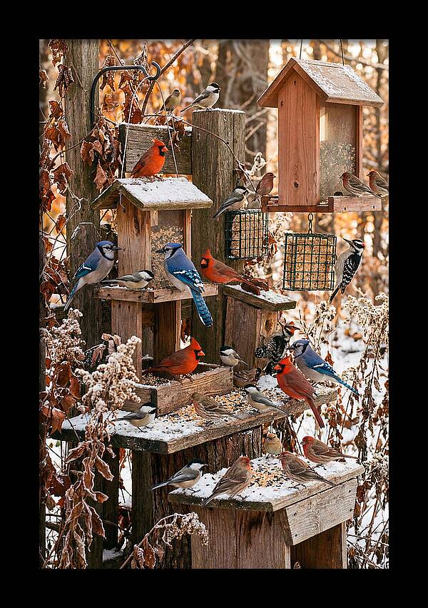 Winter Bird Feeding Station