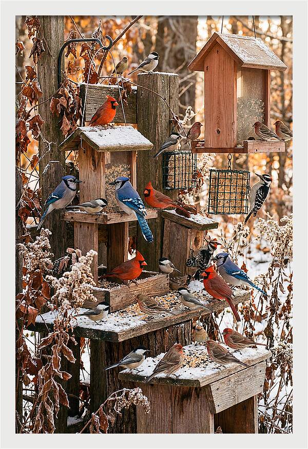 Winter Bird Feeding Station