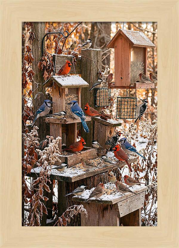 Winter Bird Feeding Station