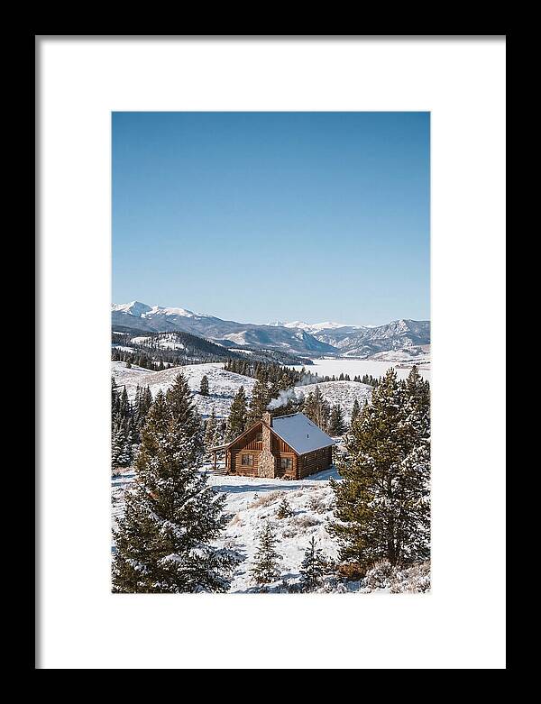 Winter Cabin With Smoke Rising