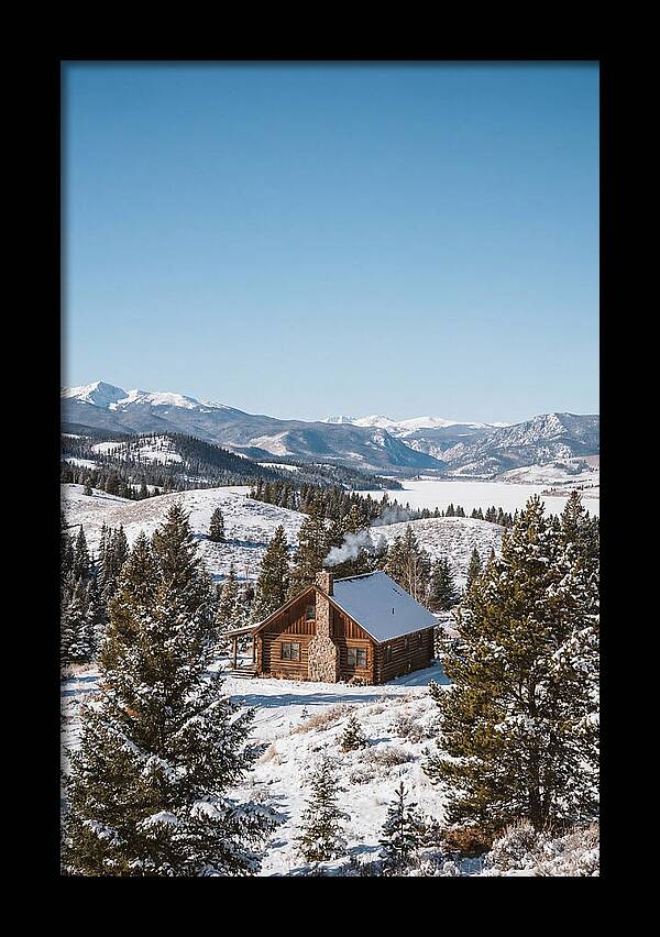 Winter Cabin With Smoke Rising