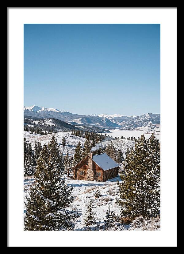 Winter Cabin With Smoke Rising