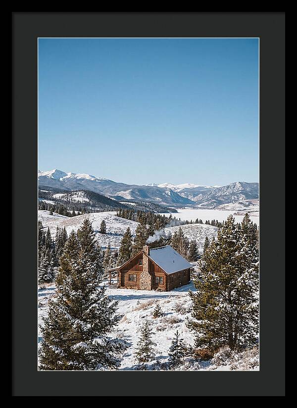 Winter Cabin With Smoke Rising