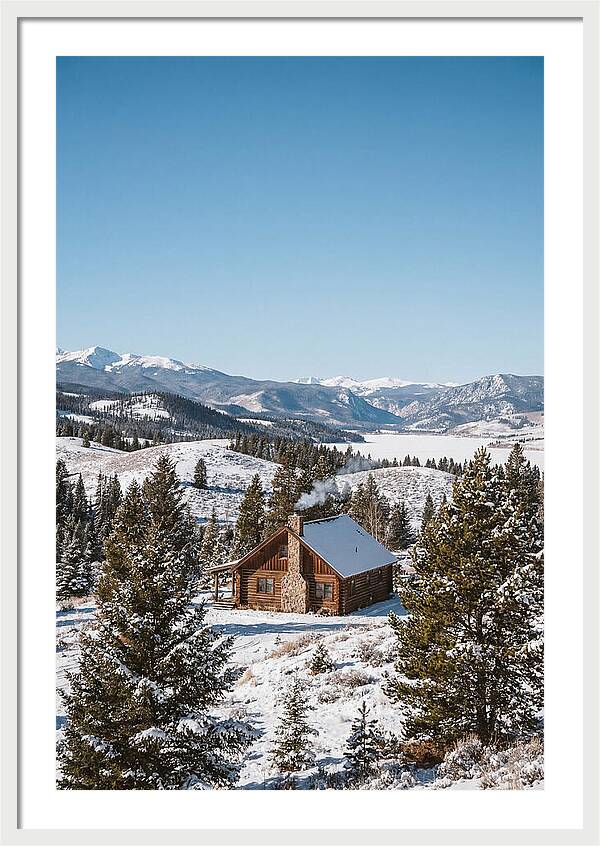Winter Cabin With Smoke Rising