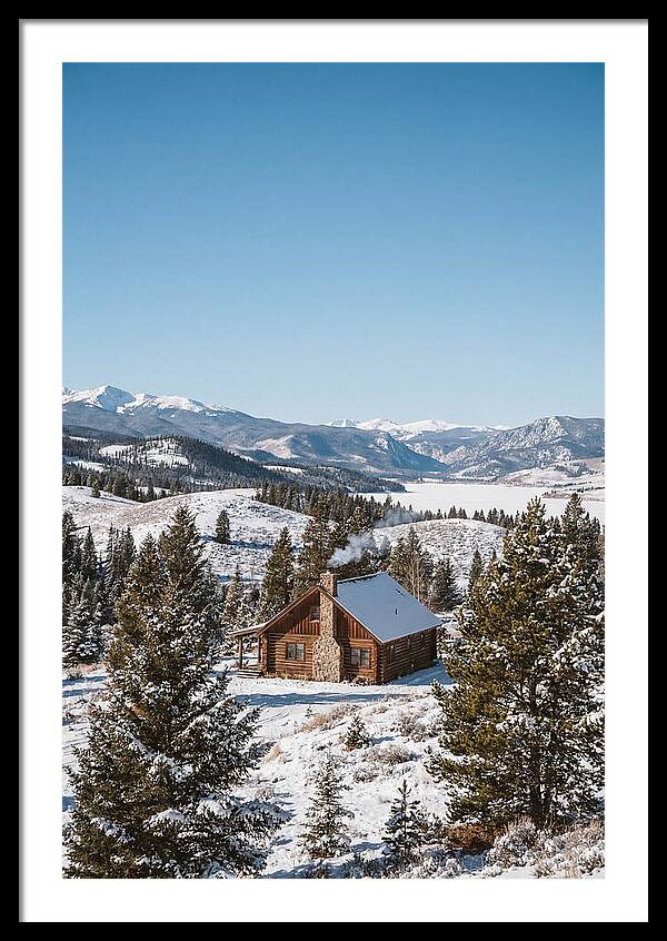Winter Cabin With Smoke Rising