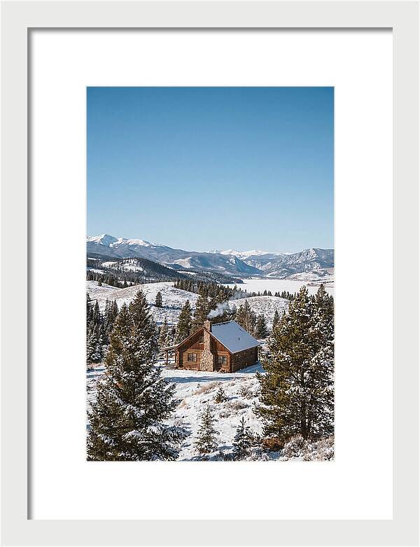 Winter Cabin With Smoke Rising