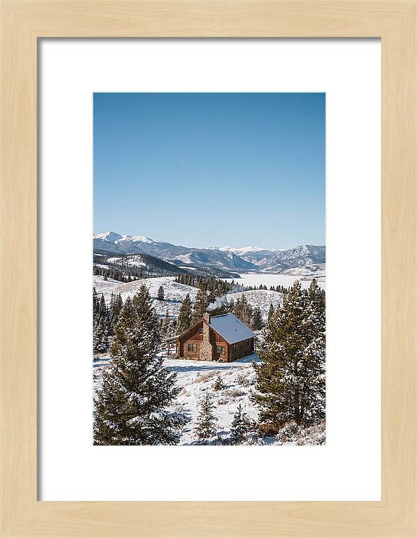 Winter Cabin With Smoke Rising