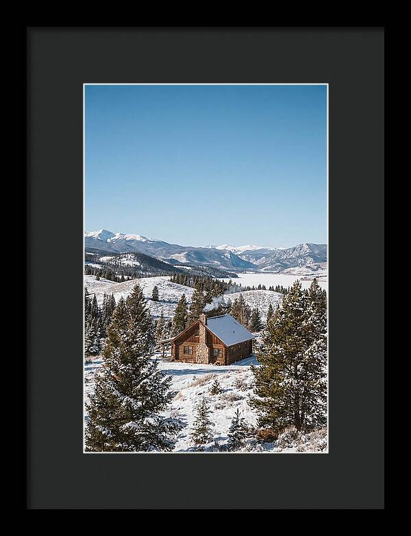Winter Cabin With Smoke Rising
