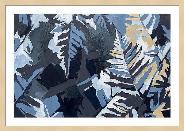 Winter Frozen Ferns On Glass