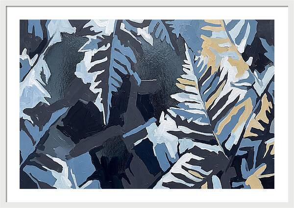 Winter Frozen Ferns On Glass
