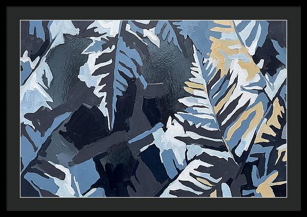 Winter Frozen Ferns On Glass