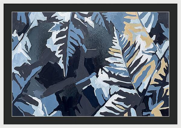Winter Frozen Ferns On Glass