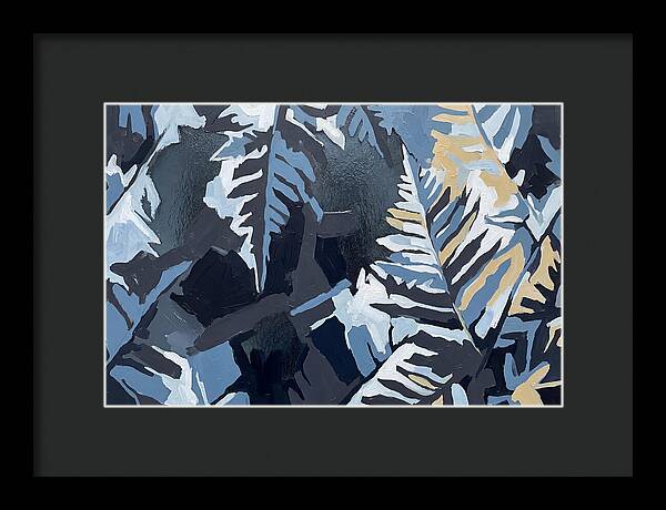 Winter Frozen Ferns On Glass