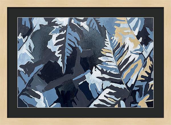 Winter Frozen Ferns On Glass