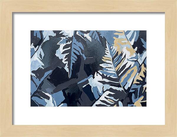 Winter Frozen Ferns On Glass