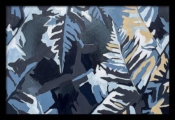 Winter Frozen Ferns On Glass