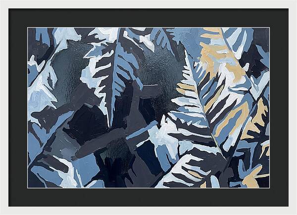 Winter Frozen Ferns On Glass
