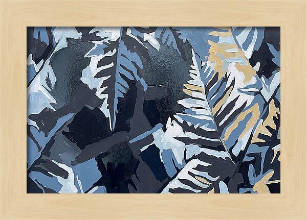 Winter Frozen Ferns On Glass