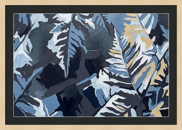 Winter Frozen Ferns On Glass