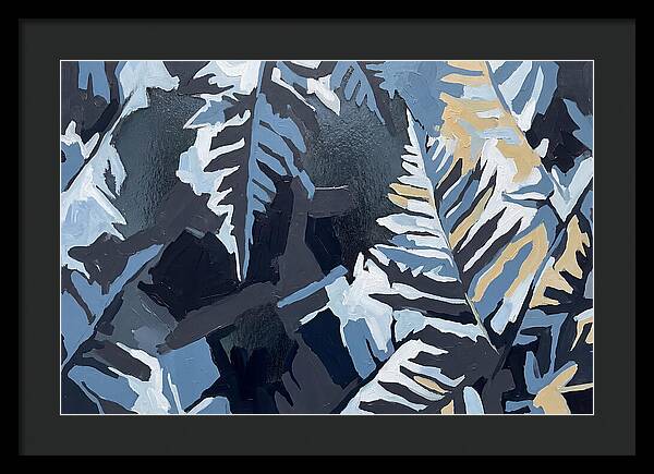 Winter Frozen Ferns On Glass