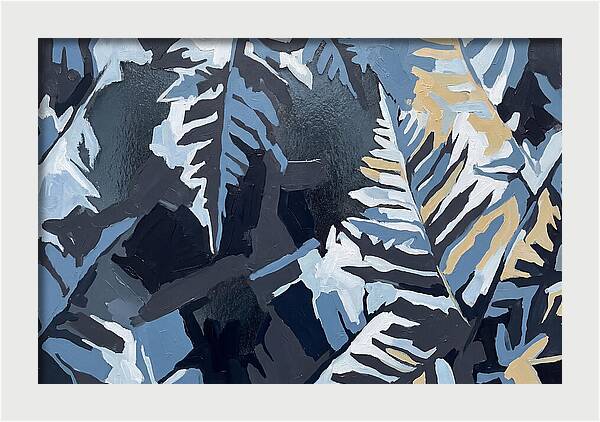 Winter Frozen Ferns On Glass