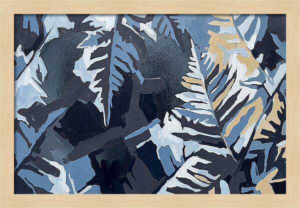 Winter Frozen Ferns On Glass
