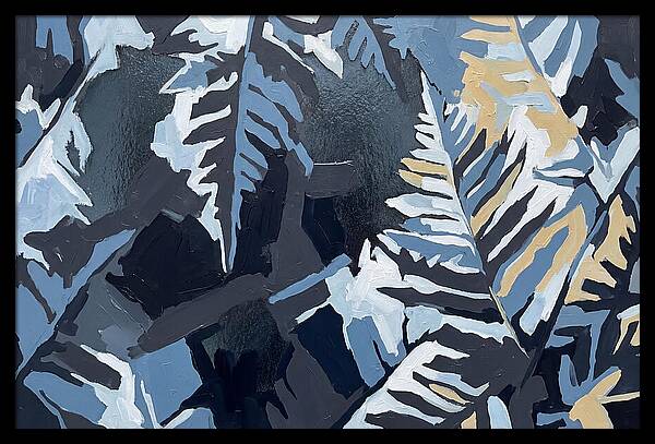 Winter Frozen Ferns On Glass
