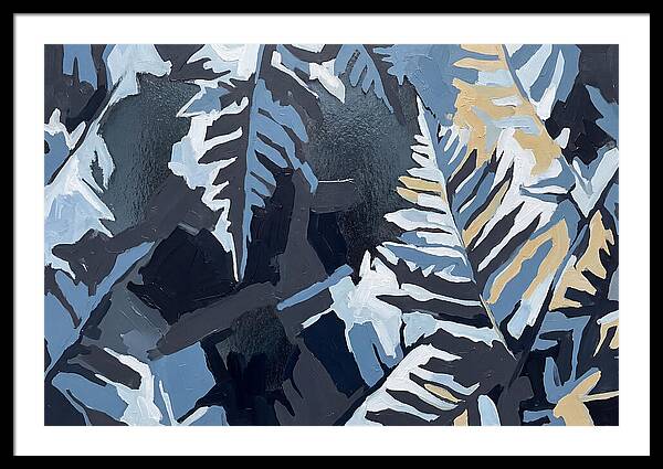 Winter Frozen Ferns On Glass