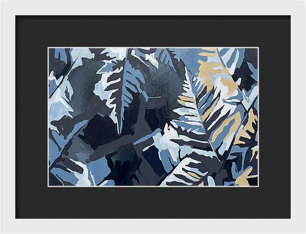 Winter Frozen Ferns On Glass