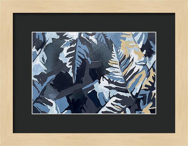 Winter Frozen Ferns On Glass
