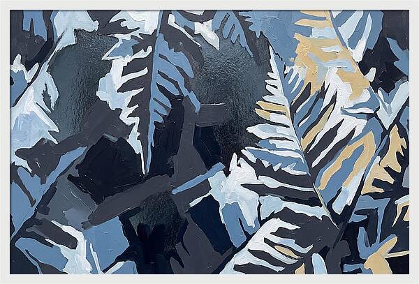 Winter Frozen Ferns On Glass