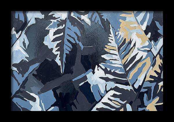 Winter Frozen Ferns On Glass
